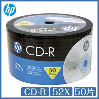 HP CD-R 52X 白金片 50片 空白光碟片 光碟 CD 空白光碟片