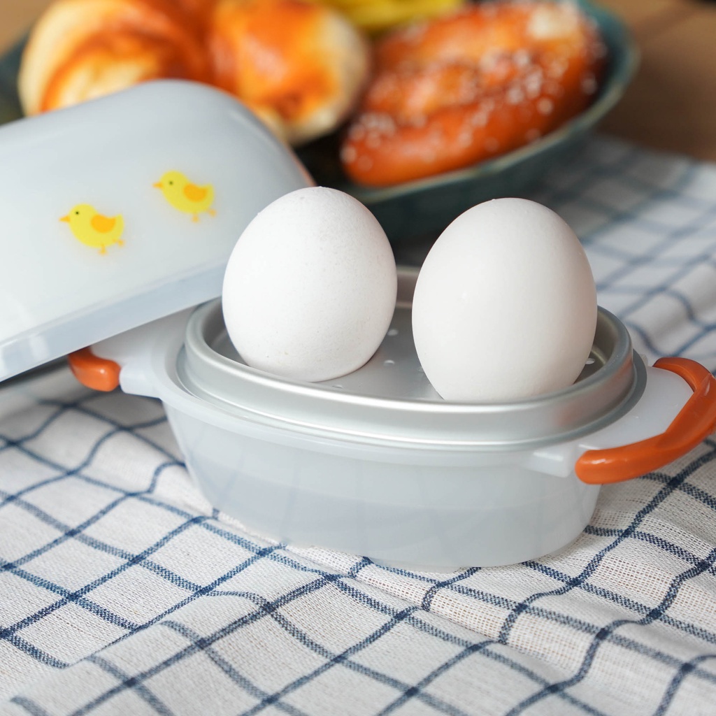 現貨 日本製 微波爐 專用 雞蛋 煮蛋器 煮蛋機｜蒸蛋器 蛋盒 蒸籠 煮蛋 水煮蛋 溏心蛋 蛋 蒸蛋 溫泉蛋 富士通販