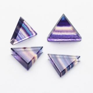 天然水晶天然螢石三角牌擺件小號彩色能量礦石飾品禮物