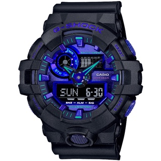 CASIO 卡西歐 GA-700VB-1A / G-SHOCK 虛擬實境設計雙顯腕錶 / 科幻藍 53.4mm