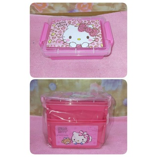 三麗鷗 正版 Hello Kitty 雙層 單層 雙扣置物盒 凱蒂貓 置物盒 雙扣 收納盒 桌上收納盒