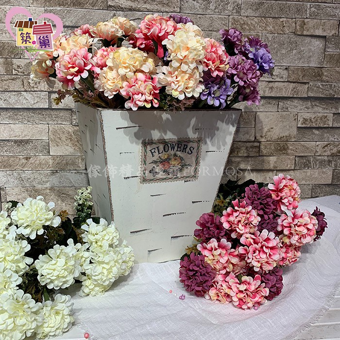 7叉秋楓菊花束裝飾婚慶人造花假花絹花插花餐廳營業場所開店會場櫥窗設計樣品屋 築巢傢飾 蝦皮購物