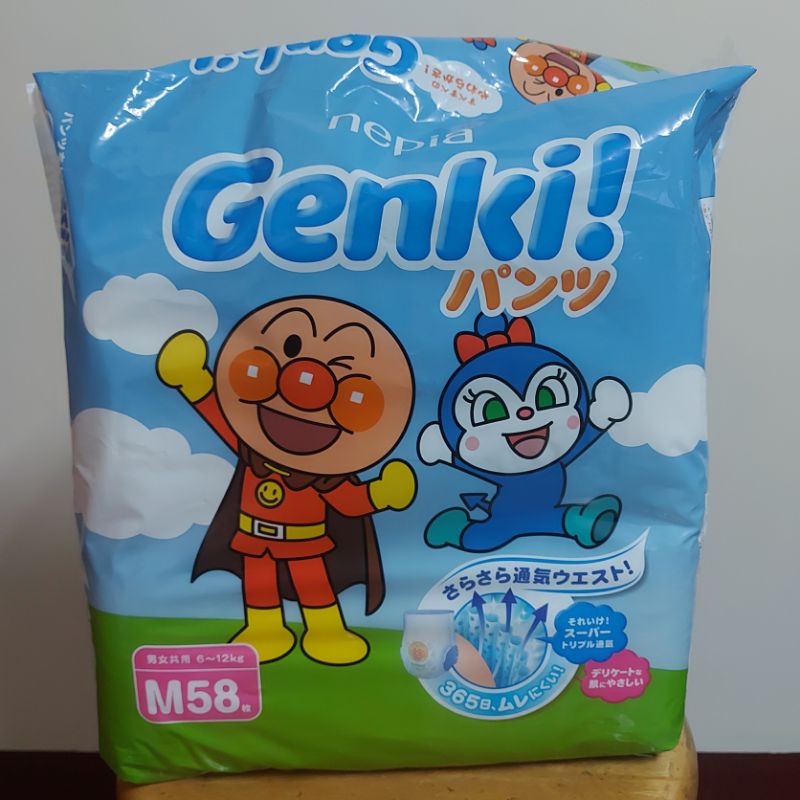 《便宜出售》Genki 王子 麵包超人 王子尿布 尿片 麵包超人 拉拉褲 褲型M(日本境內)