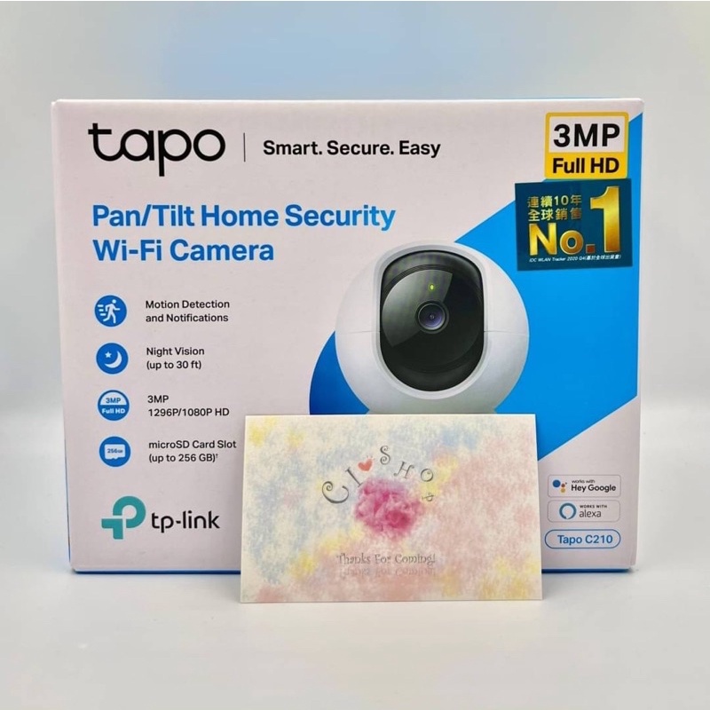 TP-Link Tapo C210 WiFi 無線智慧網路攝影機300萬畫素 旋轉式家庭安全防護  監視器 IP CAM