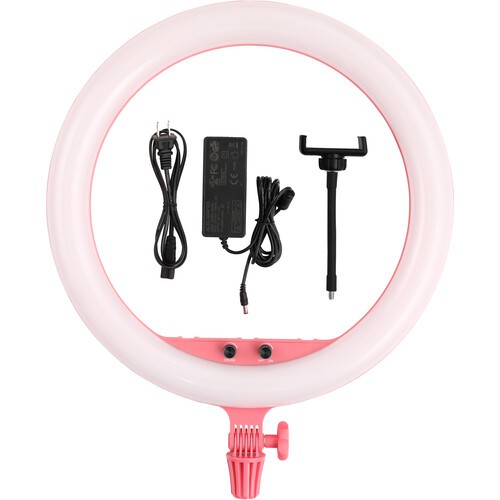 【控光後衛】Godox LR150P 18吋 粉色可調色溫環形LED燈(3000~6000K) 內附變壓器