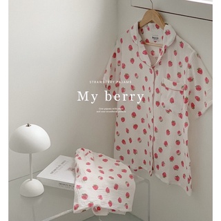 韓國代購 Juuneedu 쥬니쥬 春夏新款 短袖 草莓🍓睡衣 家居服🍓