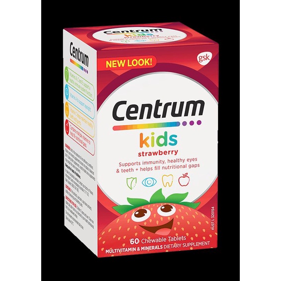 澳洲小善存 Centrum兒童綜合維生素咀嚼片草莓口味60粒 現貨