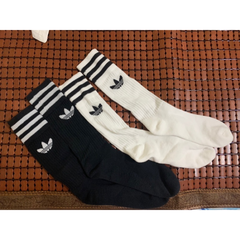 Adidas Socks 長襪 襪子 中筒襪 三葉草 三葉草長襪 黑 白 不分尺寸