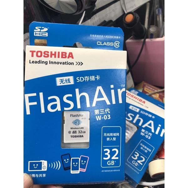 Toshiba flashair 32gb w-03最後1片全新裸卡無包裝