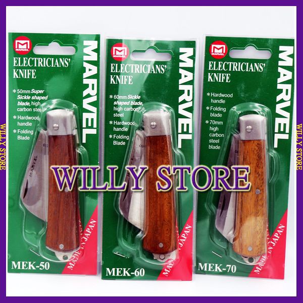 【WILLY STORE】日本MARVEL MEK-50 MEK-60 MEK-70 電工刀 電工作業工具 木柄