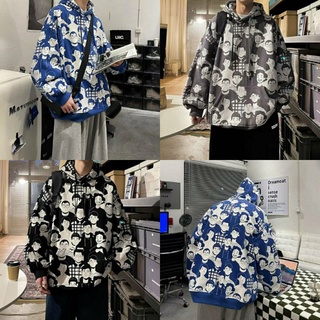 歐美大尺碼大學帽T男 滿印連帽長袖上衣【M-7XL】衛衣男秋季情侶裝上衣潮ins港風重磅寬松加大加肥衣服 緣投哥服飾