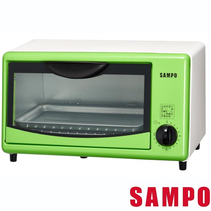 【聲寶SAMPO】8公升烤漆電烤箱(綠) KZ-SL08