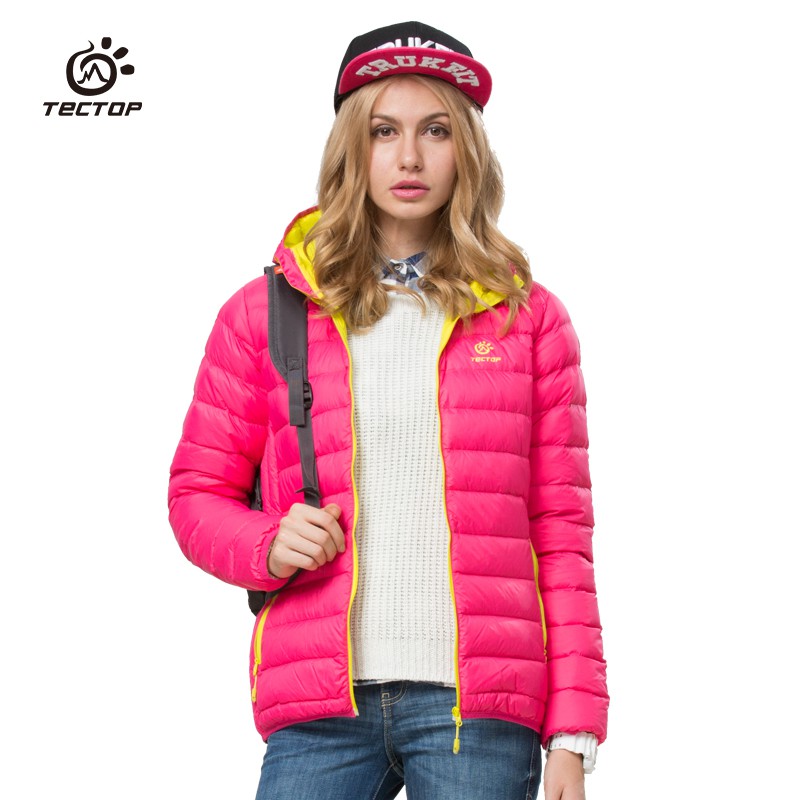 TECTOP特級極輕連帽羽絨外套YW5102 - 女款亮粉紅色