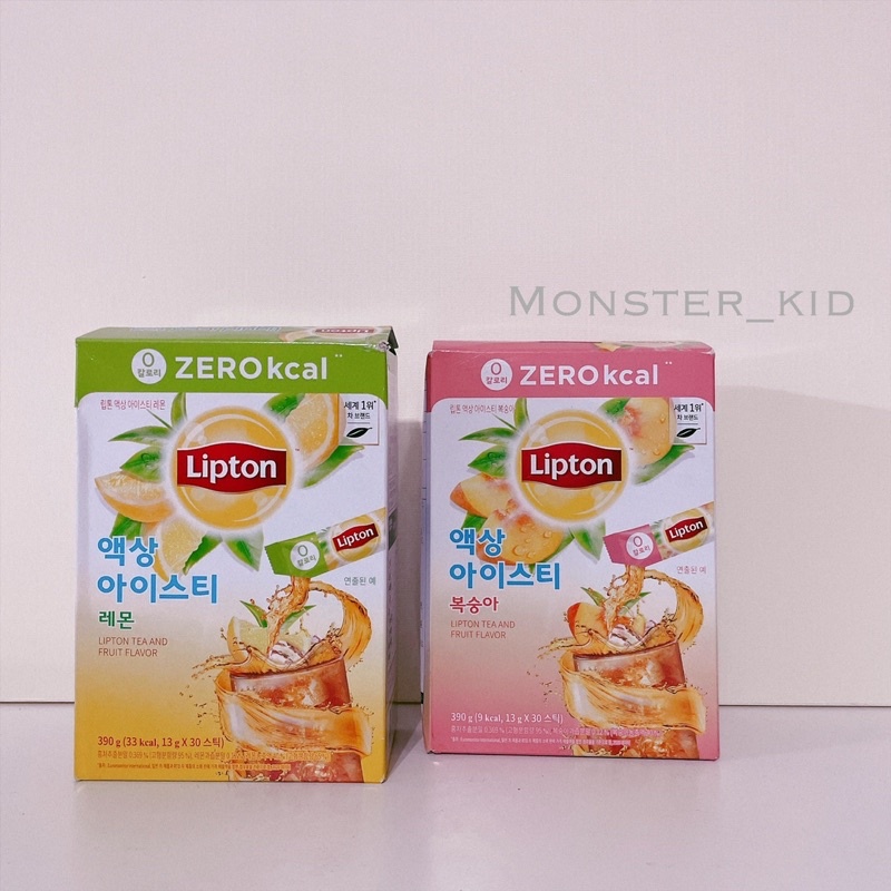 【monster_kid】韓國代購！現貨商品 立頓Lipton 液體檸檬紅茶/蜜桃冰茶 0卡無負擔 一盒20入 260g