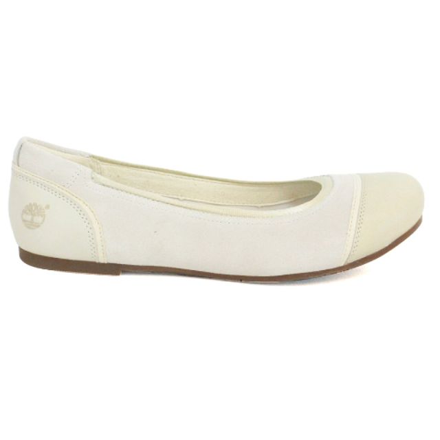 Timberland女款白色麂皮娃娃鞋| A14KG