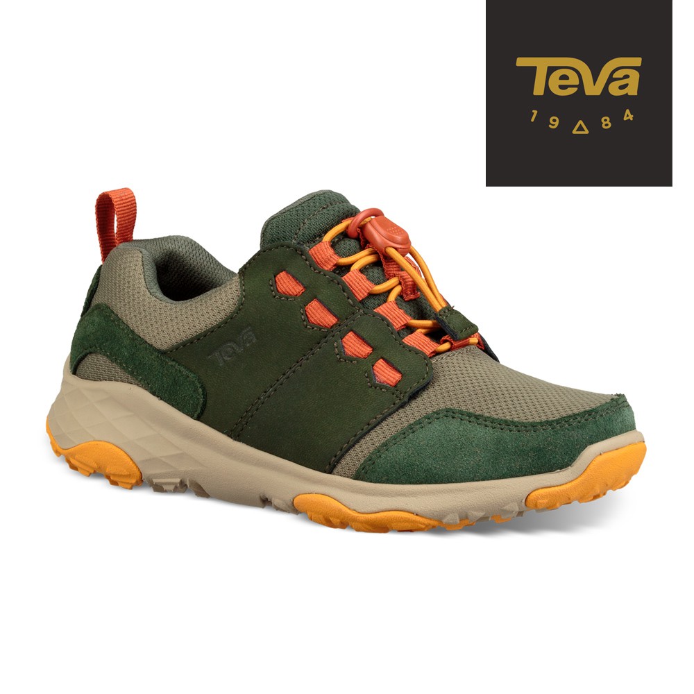 【TEVA】中/大童 Arrowood 2 Low WP 低筒防水牛皮機能休閒鞋/登山鞋/童鞋-昆布綠 (原廠現貨)