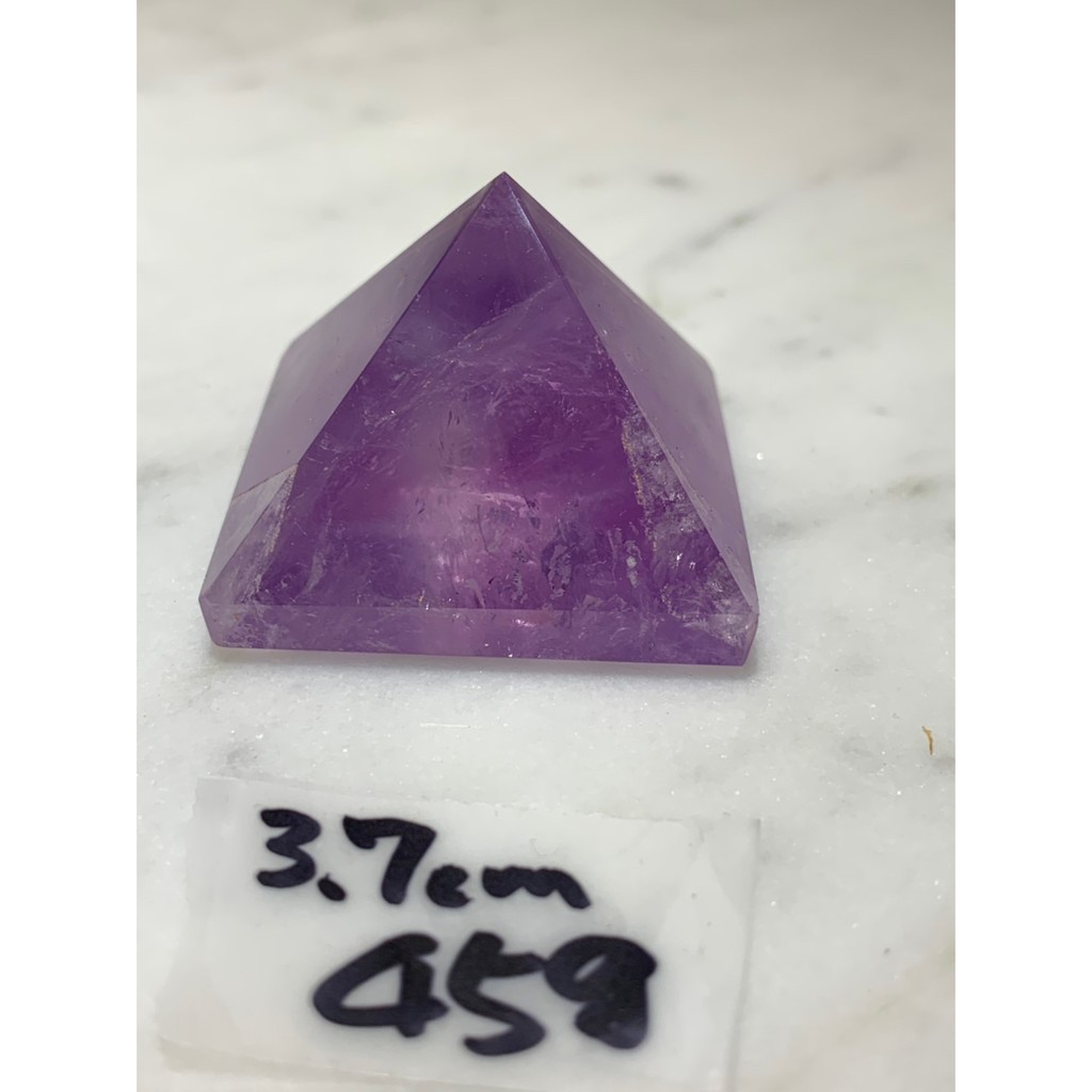 兆鑫生活館-紫水晶金字塔(約3.7公分,45g，) 冥想啟動能量開智慧助打坐擺