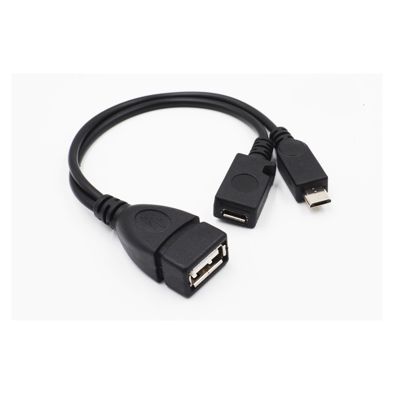 OTG數據線帶供電Micro USB 讀卡器連接線 安卓V8 手機外接U盤