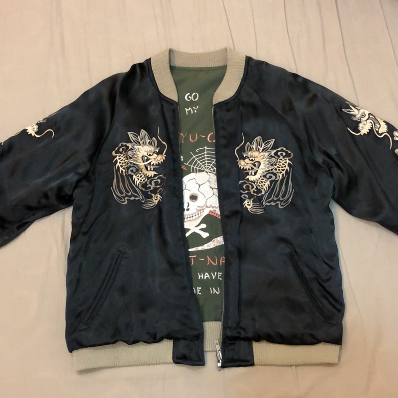 日本購入刺繡外套龍骷髏蛇 蝦皮購物