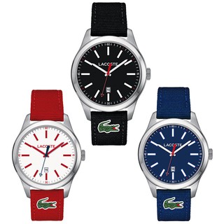 正版公司貨 - Lacoste 鱷魚 運動家活力時尚腕錶 44mm- 紅/黑/藍