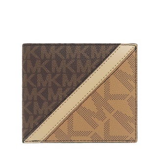 【美麗小舖】MICHAEL KORS MK 咖啡色防刮PVC皮革 男夾 短夾 皮夾 錢包 卡片夾~M38714