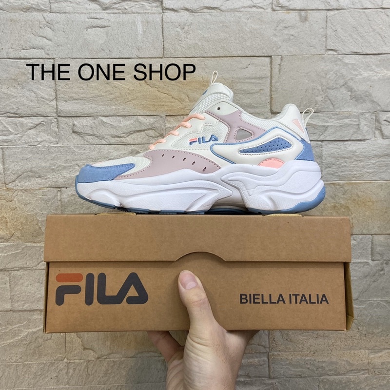 TheOneShop FILA 老爹鞋 厚底 增高 復古 白色 奶油白 粉色 粉紅 天空藍 藍色 5-J308V-133