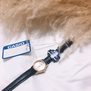 預購 A BaO ! 韓國代購 CASIO 復古小圓錶 復刻 壓紋錶帶 黑金 基本款 百搭 氣質高雅