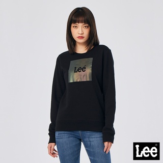 Lee 方框漸層LOGO長袖大學T 女 Modern 玫瑰粉LL210359232 氣質黑LL210359K11