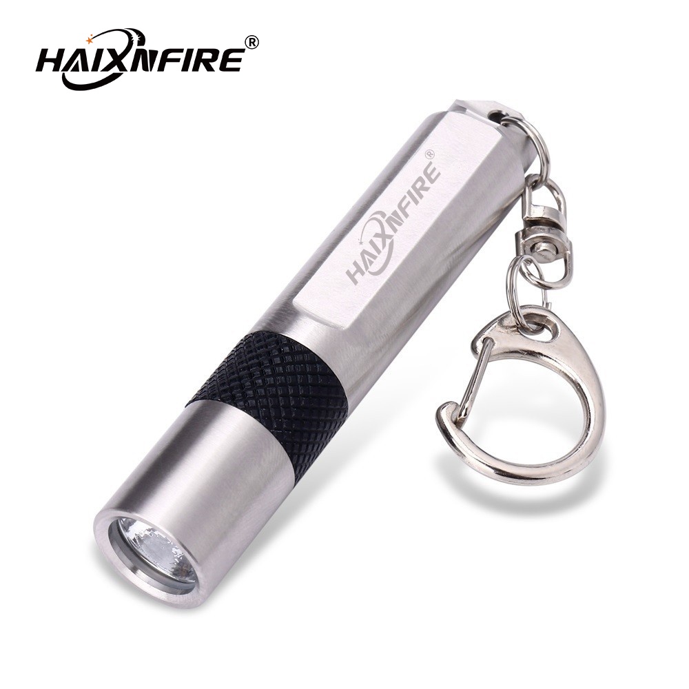 HaixnFIre S107 迷你LED手電筒 不鏽鋼手電筒 防水 3模式 迷你鑰匙扣燈 防狼強光家用電筒