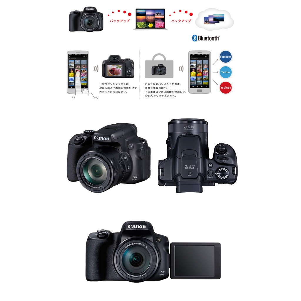 Canon Powershot Sx70 Hs 65倍光學變焦4k 21mm超廣角公司貨全新免運sx70hs 蝦皮購物