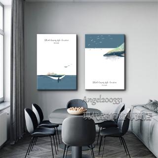 Angel🔥 北歐裝飾畫 動物 海洋 鯨魚 魚群 抽象 療愈 ins 家飾 客廳掛畫 玄關 餐廳 壁貼壁畫 無框畫