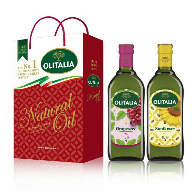 奧莉塔春節禮盒(葵花油1L+葡萄籽油1L)