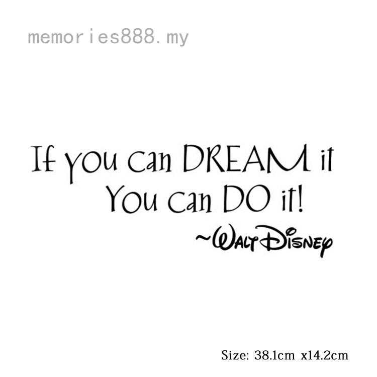 Memory8英文名言 If You Can Dream It 可移動乙烯基藝術貼紙有趣的浴室牆貼 蝦皮購物