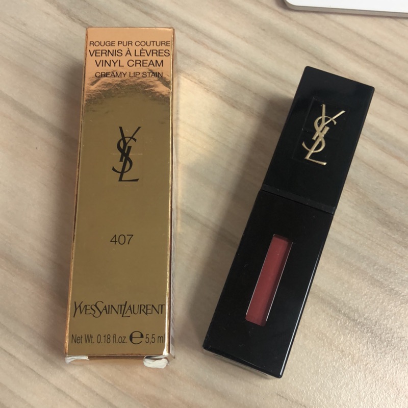 YSL 奢華緞面漆光唇釉 407 全新