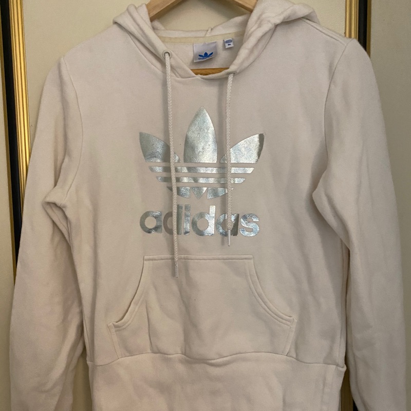 二手 愛迪達 adidas 女 帽T 白