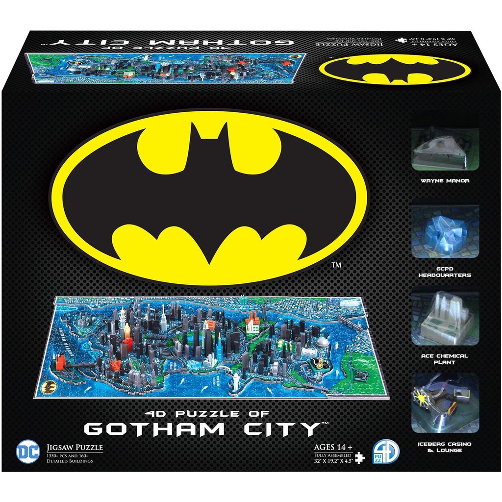 【現貨在台】正版美國4D Cityscape 豪華LED版 蝙蝠俠 高譚市立體地圖 1550+片 立體拼圖