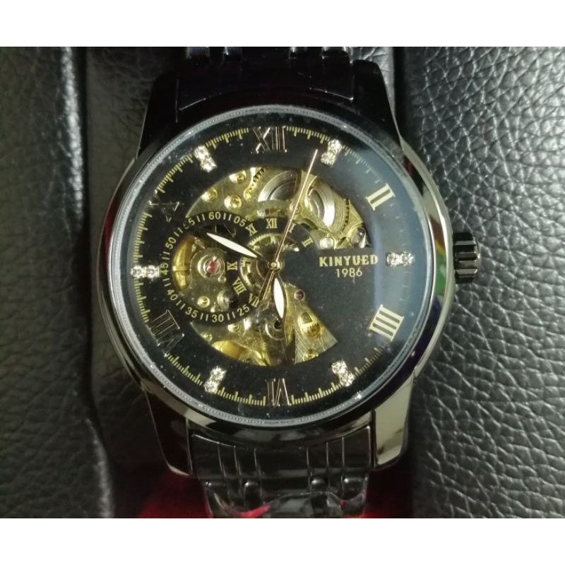 義大利國王機械錶 黑武士款鋼錶帶 kinyued正品