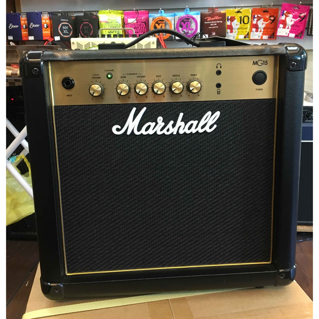 [藝響樂器] Marshall MG15G 金色系列/15瓦/電吉他音箱 擴大機/耳機孔/MP3孔/海國公司貨