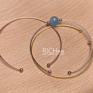 【Rich手作】925純銀 手環 c環 設計 手鍊 玫瑰金 金 白金 搭配水晶 手作材料 水晶配件 搭配定位珠 現貨在臺