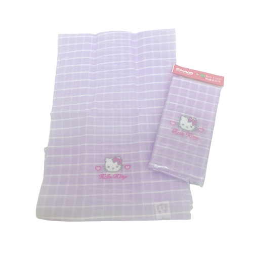 【Sanrio三麗鷗】凱蒂貓刺繡沐浴巾-愛心 29x100CM 台灣製