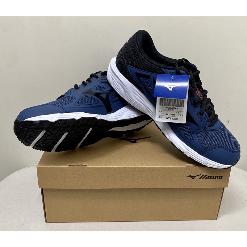 MIZUNO SPARK 7 美津濃 男 藍黑白 慢跑鞋 一般楦 經典款 (K1GA220311) | 蝦皮購物