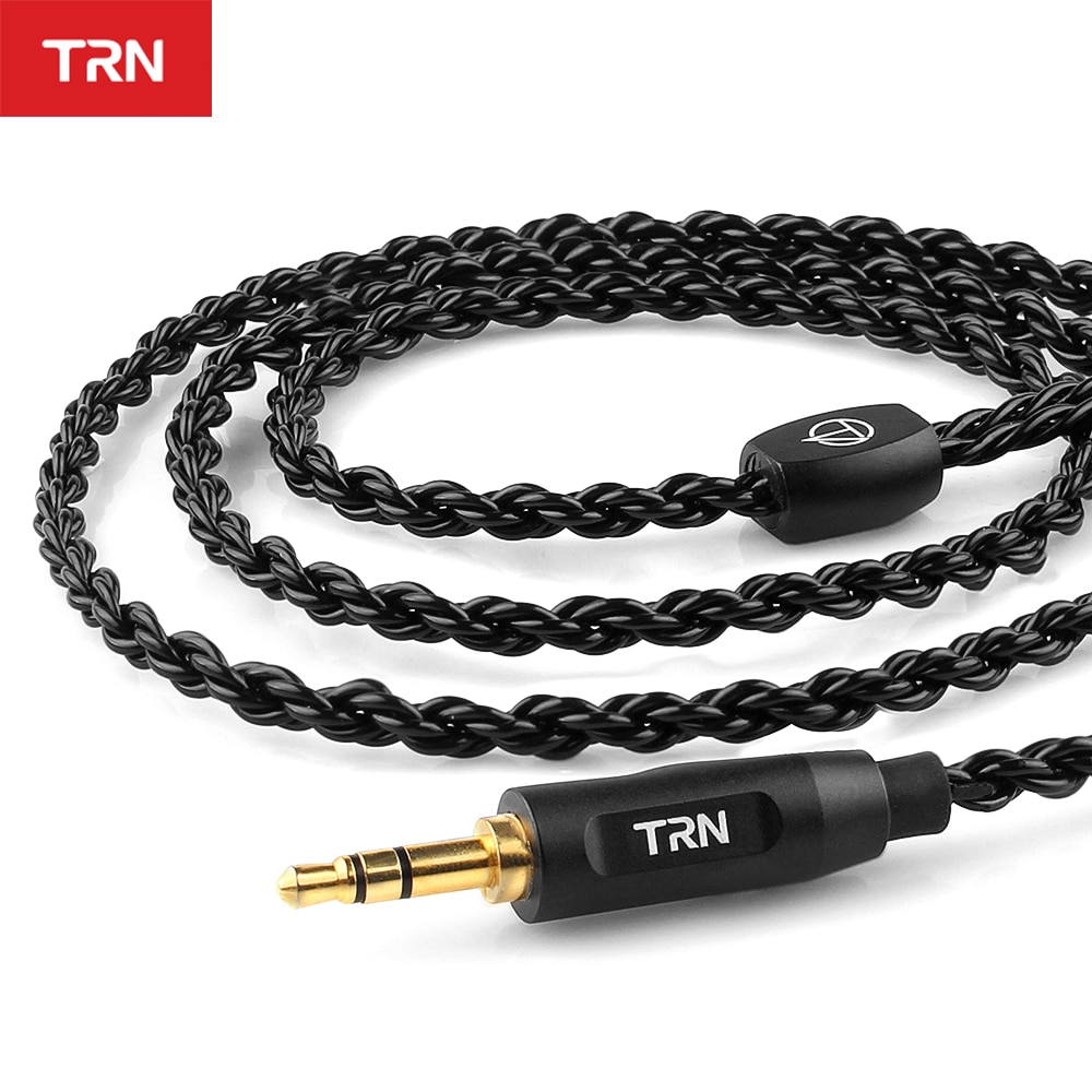Trn 6 芯編織鍍銀電纜帶麥克風 HIFI 耳機 MMCX/2Pin 連接器用於 TFZ TRN X6 KZ ASF