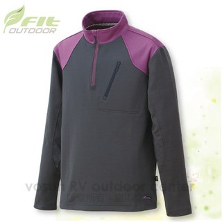 【維特 FIT】零碼27折》男款內刷抗風長袖保暖上衣.排汗刷毛衣.輕量半開襟休閒衫.中層衣_EW1102