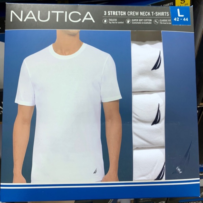 NAUTICA 男圓領短袖T恤3入組-美國尺寸:S-XL
