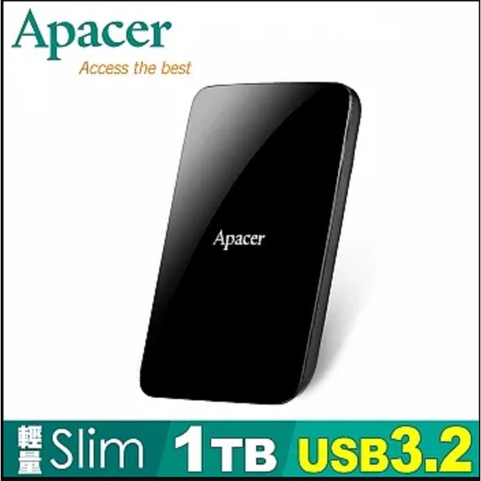 開發票 Apacer 宇瞻 AC233 1T 1TB USB3.2 slim 行動硬碟 三年保固