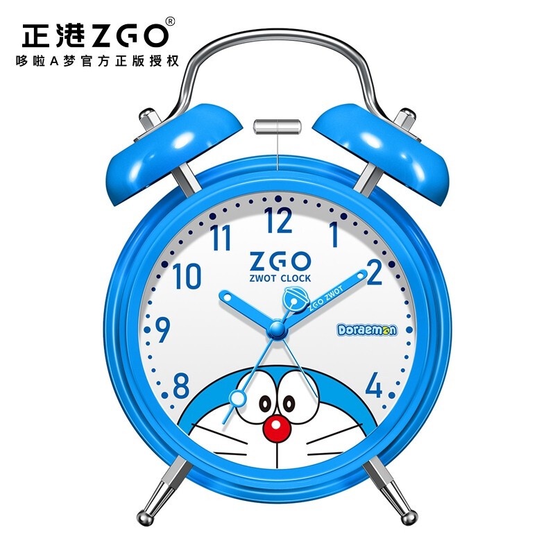 手錶 ZGO 哆啦A夢 鬧鐘學生靜音簡約可愛床頭超大聲夜光創意臥室懶人個性時鐘兒童鬧鐘