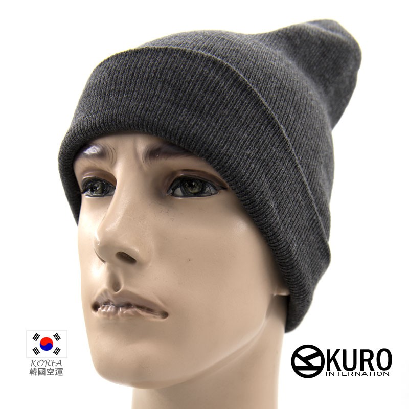 KURO-SHOP韓國進口 灰粗針織立體 米奇耳朵針織帽
