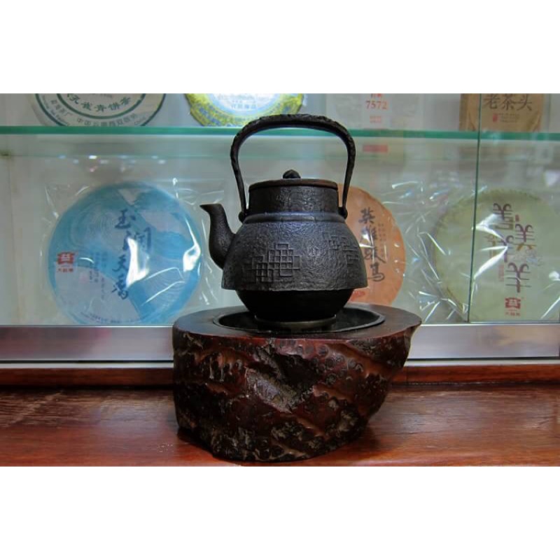 日本大正時期 茶道具 老竹 小火爐 涼爐 附銅內膽+銅五德 實用老件,有歲月痕跡 茶道 茶席 香道 香席 煮水 鐵壺