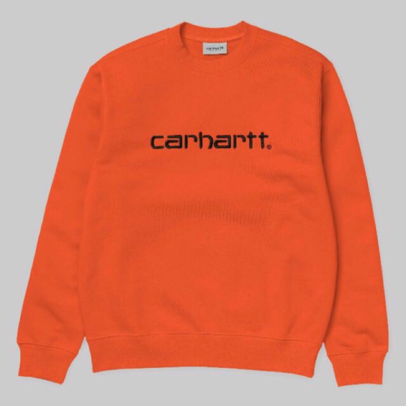 Leoshie] Carhartt WIP sweatshirt 秋冬款棕色橘色大學Tee 重磅刷毛 