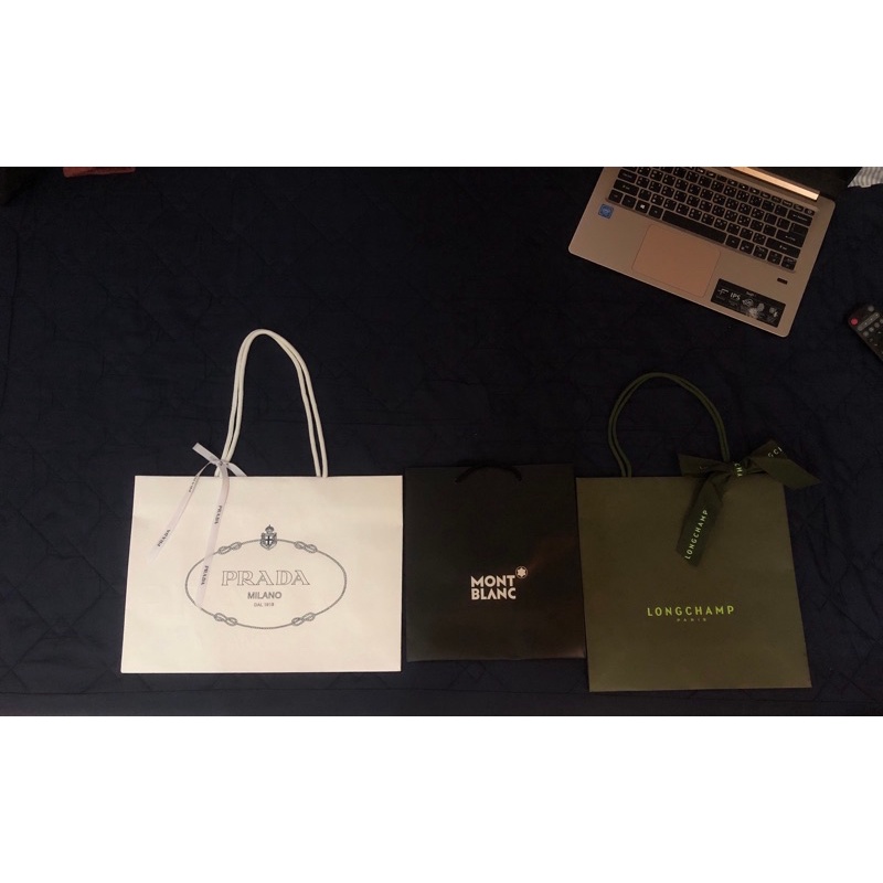 專櫃正品 名牌紙袋 Prada、萬寶龍Montblanc、Longchamp、Chanel